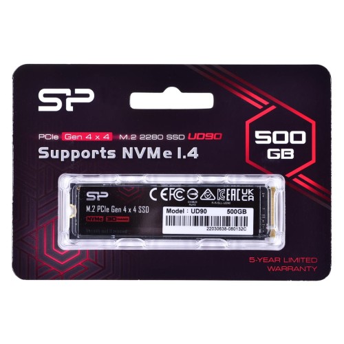 Dysk SSD Silicon Power UD90 500GB M.2 PCIe Gen4x4 NVMe 1.4 (4800/3700 MB/s) - 1428434