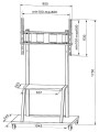 Stojak mobilny Techly 55"-100", 150kg z półką - 914276
