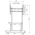 Stojak mobilny Techly 55"-100", 150kg z półką - 1310345