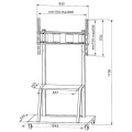 Stojak mobilny Techly 55"-100", 150kg z półką - 1463043