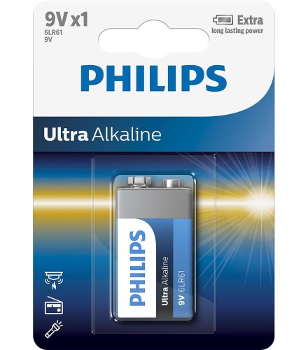 Bateria alkaliczna Philips Ultra Alkaline 6LR61 (1 szt.) - 1823774