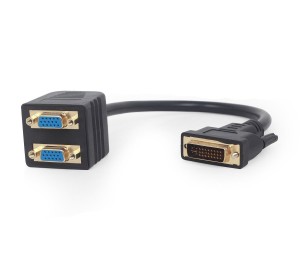Splitter pasywny dwuportowy DVI-VGA x2 Gembird A-DVI-2VGA-01 (0,3 m)