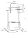 Stojak mobilny Techly 55"-120" 150kg z półką - 1125698