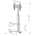 Stojak mobilny Techly 37"-70", 40kg z półką - 1463076