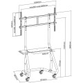 Stojak mobilny Techly 60"-105", 100kg Z półką - 1366598