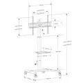 Stojak mobilny Techly 32"-70", 40kg regulowany z półką - 1467868