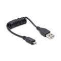 Kabel micro USB-USB 2.0, spirala Gembird AM-BM (0,2-0,6 m) - 1821921