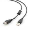 Kabel USB 2.0 wtyk A, gniazdo A z rdzeniem ferrytowym 4.5m Gembird - 1825348
