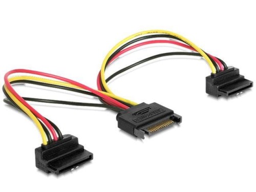 Rozdzielacz zasilania kątowy 2x SATA Gembird CC-SATAM2F-02 (0,15 m) - 1822149