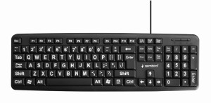 GEMBIRD KLAWIATURA STANDARDOWA USB Z LITERAMI DLA SENIORA (DUŻE LITERY) CZARNA