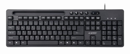 Klawiatura multimedialna z wbudowanym statywem na smartfona Gembird KB-UM-108 - 1836318