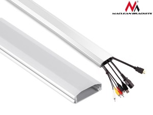 Zestaw 20szt x Listwa maskująca do kabli Maclean MC-693 W 60x20x750mm Aluminium łatwe otwieranie i zamykanie