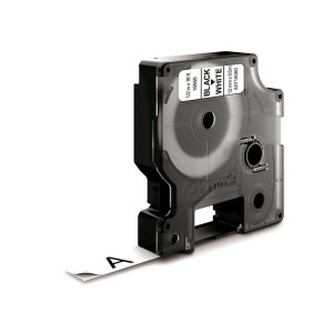 TAŚMA DYMO D1-12MM X 5,5M POLIESTROWA TRWAŁA CZARNY/BIAŁY