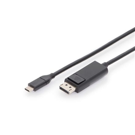 Kabel adapter DIGITUS USB 3.1 Gen 2 SuperSpeed+ Typ USB C/DP 4K 60Hz 32.4 Gbps M/M czarny 2m - 1912040