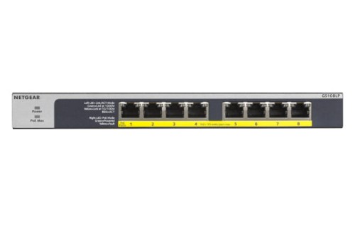 Switch niezarządzalny Netgear GS108LP 8 x 10/100/1000 Mb/s PoE+ (60 W) - 1912617