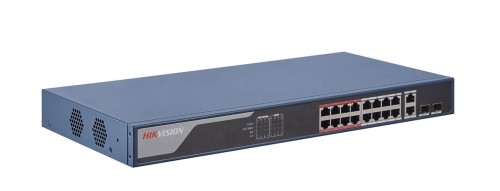 Przełącznik niezarządzany 18-portowy (16xPoE) 230W, 2xSPF HIKVISION - 1912702