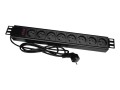 Listwa przeciwprzepięciowa A-LAN PZ081U3M (8 x UTE; 16 A (3680 W); 3m; kolor czarny) - 752618