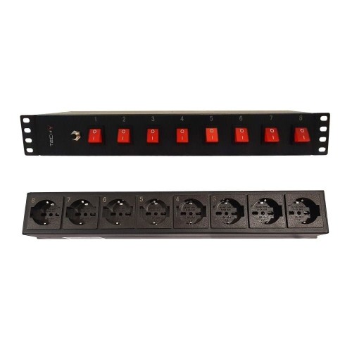 Listwa Rack 19 1.5U, 8x gniazdo UNEL tył, 8x wyłącznik przód - 1916539