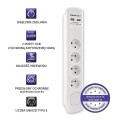 Listwa antyprzepięciowa Qoltec 4 gniazda | 2xUSB | 1.8m | Biała - 1385639