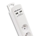 Listwa antyprzepięciowa Qoltec 4 gniazda | 2xUSB | 1.8m | Biała - 1385642