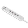 Listwa antyprzepięciowa Qoltec 4 gniazda | 2xUSB | 1.8m | Biała - 1385645