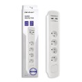 Listwa antyprzepięciowa Qoltec 4 gniazda | 2xUSB | 1.8m | Biała - 975362