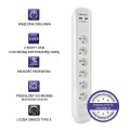 Listwa antyprzepięciowa Qoltec 6 gniaz | 2xUSB | 1.8m | Biała - 1385798