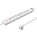 Listwa antyprzepięciowa Qoltec 8 gniazd | 2xUSB | 1.8m | Biała - 1385906