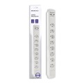 Listwa antyprzepięciowa Qoltec 8 gniazd | 2xUSB | 1.8m | Biała - 975393