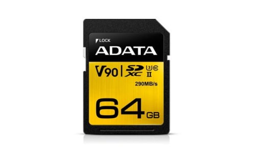 ADATA 64GB Premier ONE SDXC UHS-II U3 Class 10, R/W up to 290/260 MB/s - 1921990