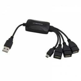 Hub USB Esperanza EA114 3xUSB 2.0 czarny - 1414835
