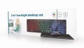Zestaw 3 w 1 klawiatura multimedialna z podświetleniem RGB z myszką i podkładką Gembird KBS-UML-01 - 1923394