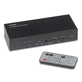 Switch HDMI LINDY 4x2 HDMI 18G Matrix czarny - 1924150
