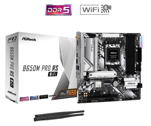 Płyta ASrock B650M PRO RS WIFI /AMD B650/DDR5/SATA3/M.2/USB3.1/WiFi/BT/PCIe4.0/AM5/mATX - 1925236