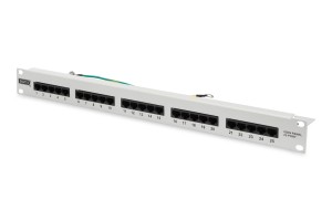 Digitus Panel krosowy (patch panel) ISDN 19" 25x RJ45 (8P4C), LSA poziom, kat.3, nieekranowany, 1U, szary