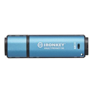 Kingston Technology IronKey Vault Privacy 50 pamięć USB 64 GB USB Typu-A 3.2 Gen 1 (3.1 Gen 1) Czarny, Niebieski