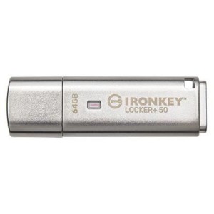 Kingston IronKey Locker+ 50 pamięć USB 64 GB USB Typu-A 3.2 Gen 1 (3.1 Gen 1) Srebrny