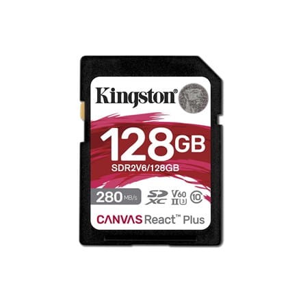 128GB SDXC CANVAS REACT PLUS U3/UHS-II 280R/100W V60 FULL HD/4K - 1921870