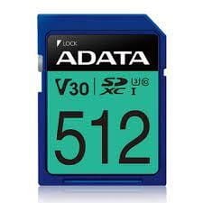 ADATA ASDX512GUI3V30S-R ADATA 512GB Premier Pro SDXC UHS-I U3 Class 10 (V30S), R/W up to 100/80 MB/s - 1921962