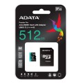 ADATA 512GB Premier Pro MICROSDXC, R/W up to 100/80 MB/s, with Adapter - 1922024