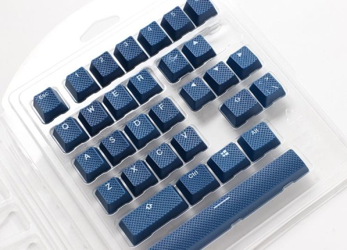 Ducky Rubber Keycap Set, 31 Tasten, Double-Shot, gummiert, für Backlight - dunkelblau - 1923014