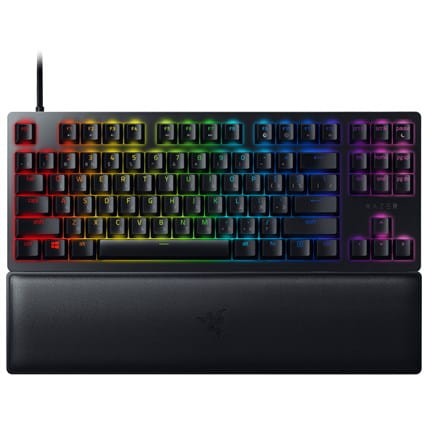 Razer | Łowca V2 bez klawiatury numerycznej | Klawiatura do gier | Optyczna klawiatura do gier | Światło LED RGB | RU | Czarny | Przewodowe | Liniowy czerwony przełącznik - 1923273