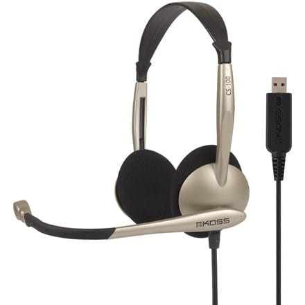 Koss | CS100USB | Słuchawki | Przewodowe | Nauszne | Mikrofon | Redukcja szumów | Złoto - 1923932