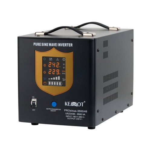 Zasilacz awaryjny KEMOT PROsinus-3500/48  przetwornica z czystym przebiegiem sinusoidalnym i funkcją ładowania  48V 230V 3500VA/2400W - 1938240