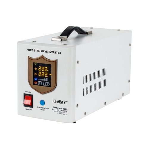 Zasilacz awaryjny KEMOT PROsinus-1000 przetwornica z czystym przebiegiem sinusoidalnym i funkcją ładowania 12V 230V 1000VA/700W - 1938269