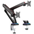 Uchwyt biurkowy na 2 monitory NanoRS RS887 gamingowy, 17-32" 2x 8kg (max 16kg) vesa 75x75 i 100x100 - 1935162