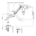 ERGO OFFICE UCHWYT DO MONITORA SZARY ZE SPRĘŻYNĄ GAZOWĄ ER-407G - 1308603