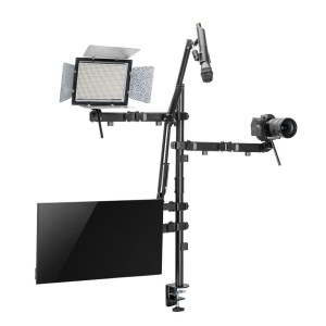 Uchwyt na monitor mikrofon kamerę i naświetlacz NanoRS RS164 All-In-One Studio, YouTube, 17"-32", max. 9kg