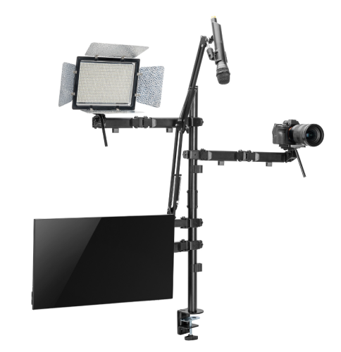Uchwyt na monitor mikrofon kamerę i naświetlacz NanoRS RS164 All-In-One Studio, YouTube, 17"-32", max. 9kg - 1935212