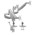 Uchwyt biurkowy do trzech monitorów szary Ergo Office ER-408G, ze sprężyną gazową, 17"-30", 7 kg, 1x USB 3.0, 2x mini-jack - 1935312